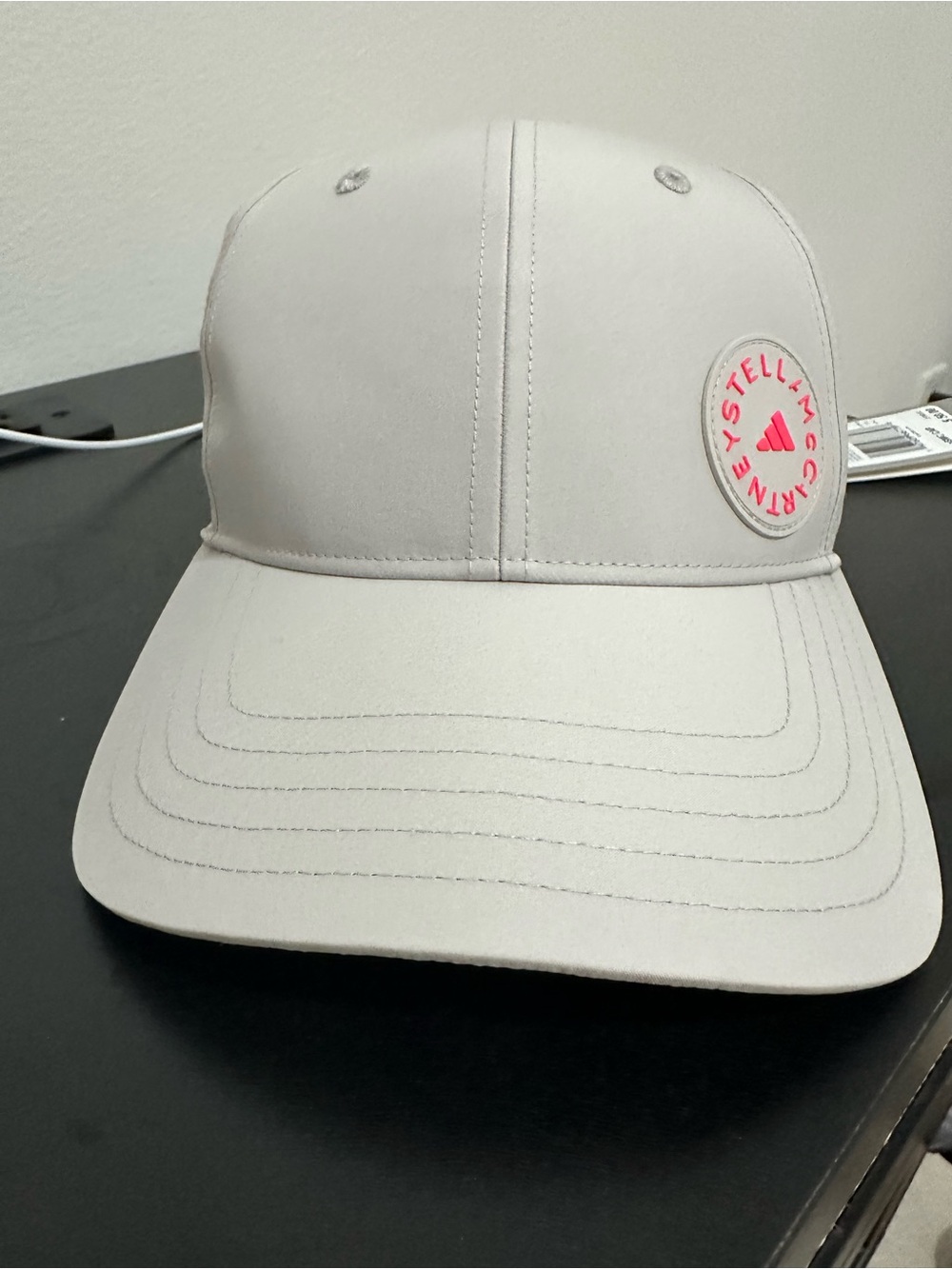 Adidas by Stella McCartney Kids Pale Gray Baseball Cap with Pink Logo
